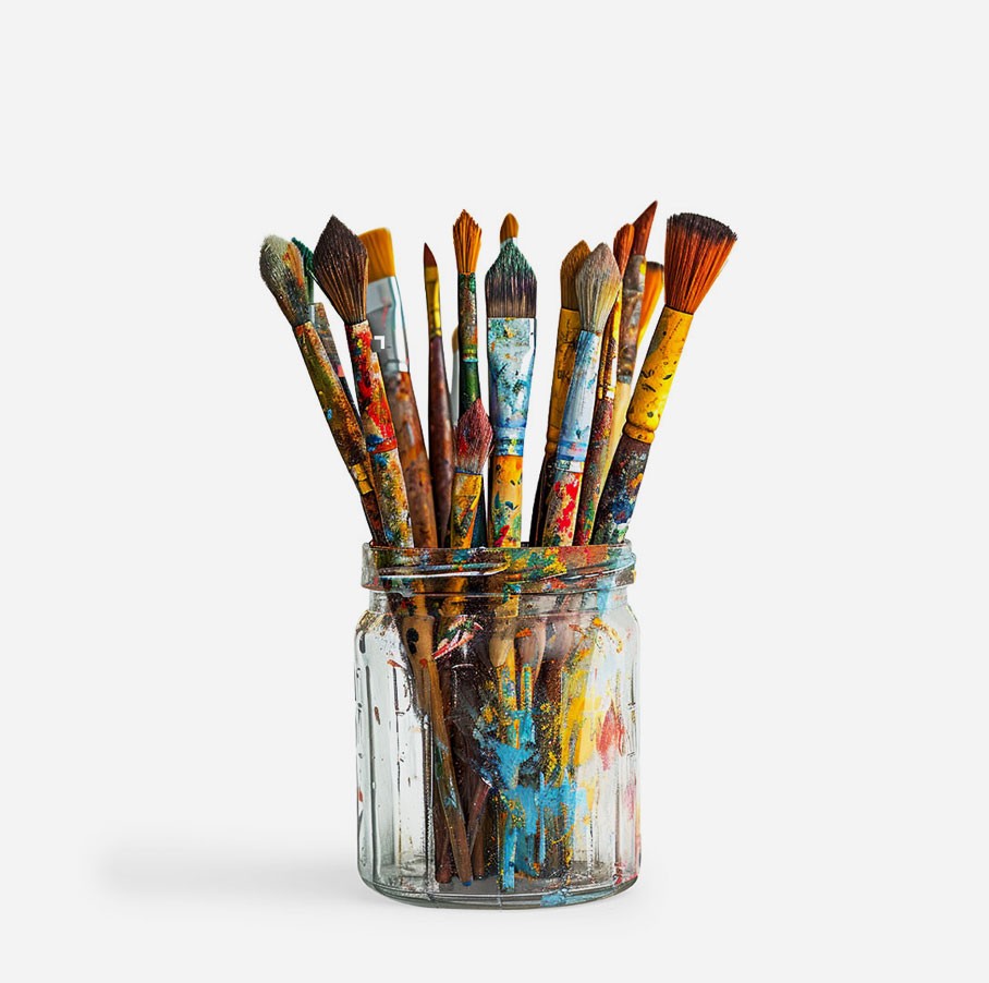 verfkwasten schoon met azijn